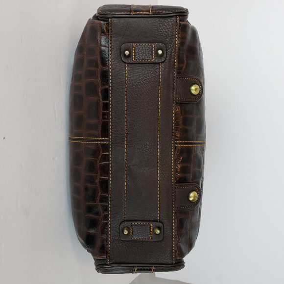 MC Marc Chantal Brown Croc Embossed Leather Purse - Picture 5 of 8